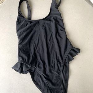 Free People High-Cut Ruffled One Piece Swimsuit